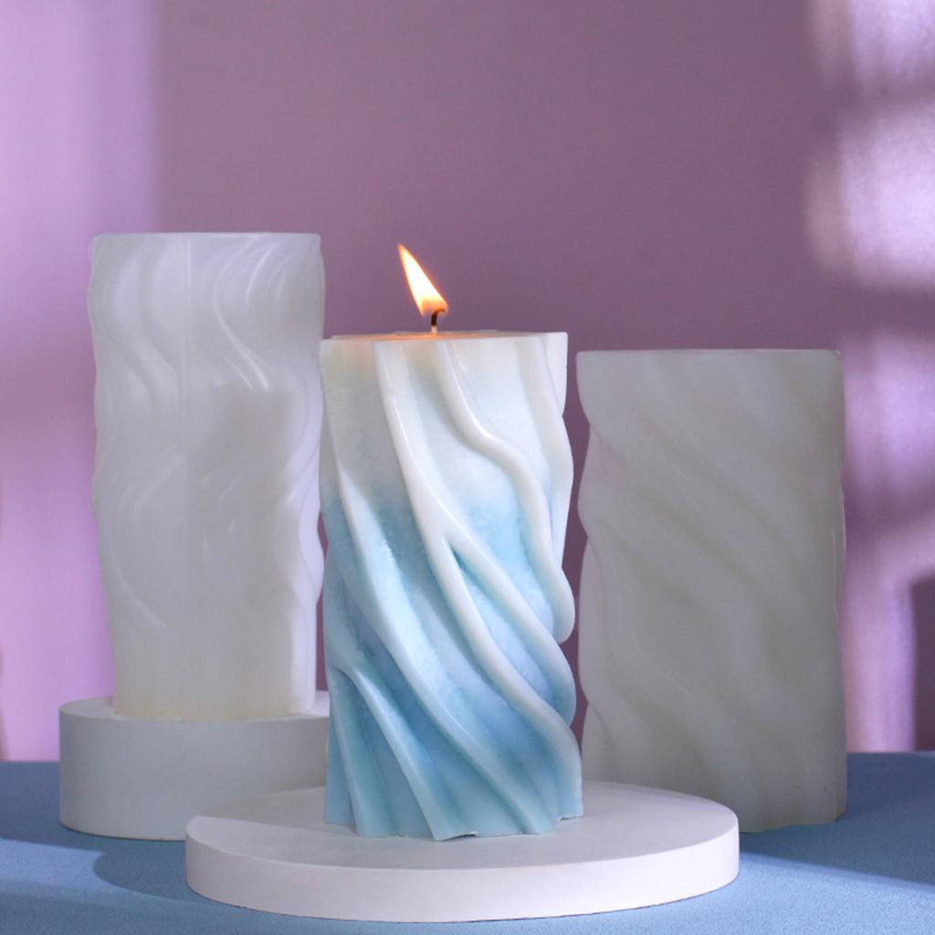 3D Cylinder Candle Mold for Making Candle Soap Plaster Ornament Silicone Resin Casting Molds DIY Craft Non-stick Mould