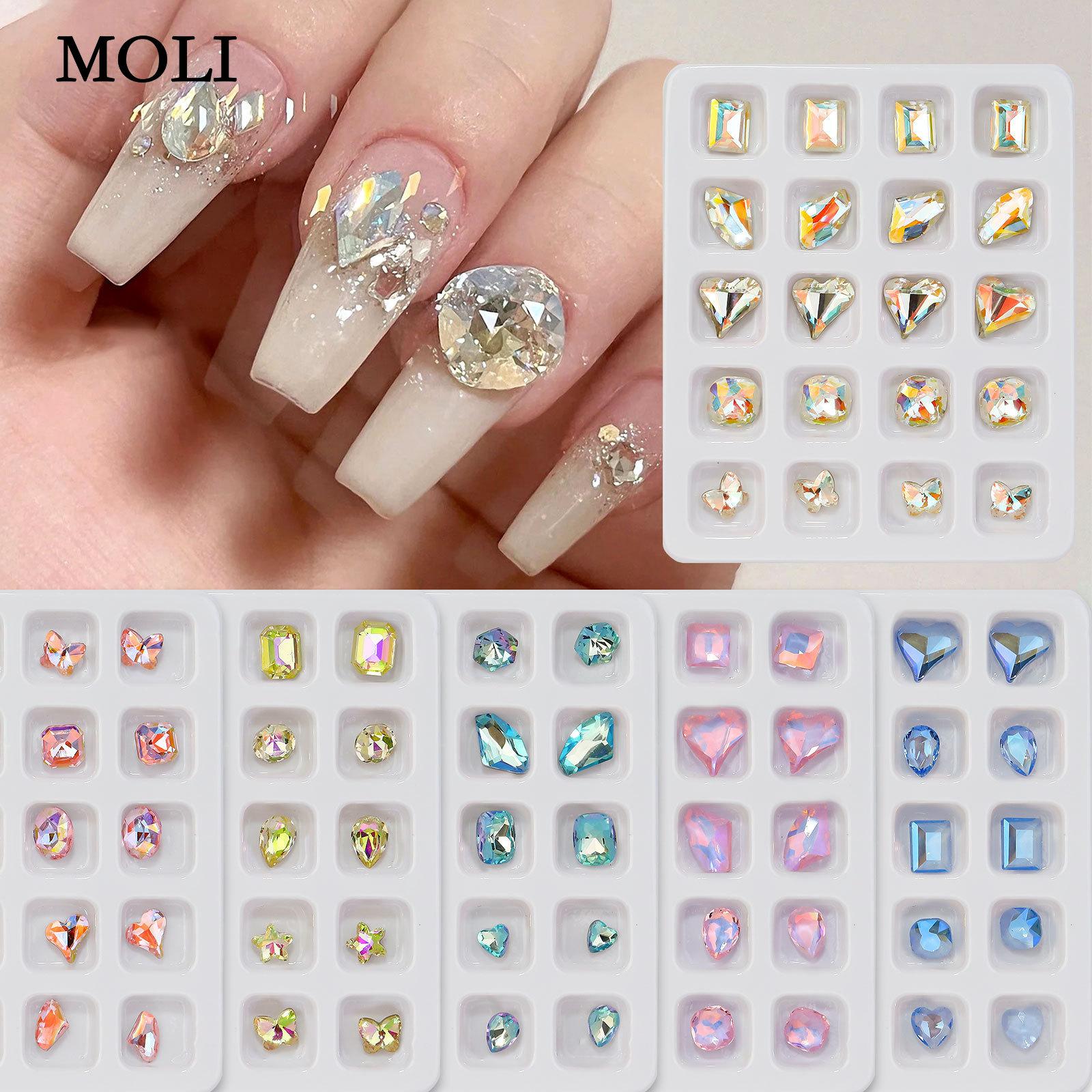 

Nail K9 высококачественный стеклянный гвоздь с бриллиантом кривое сердце толстый квадратный светло-розовый синий настоящий хрустальный бриллиант высокой прозрачности взрывной аксессуар для ногтей с вспышкой