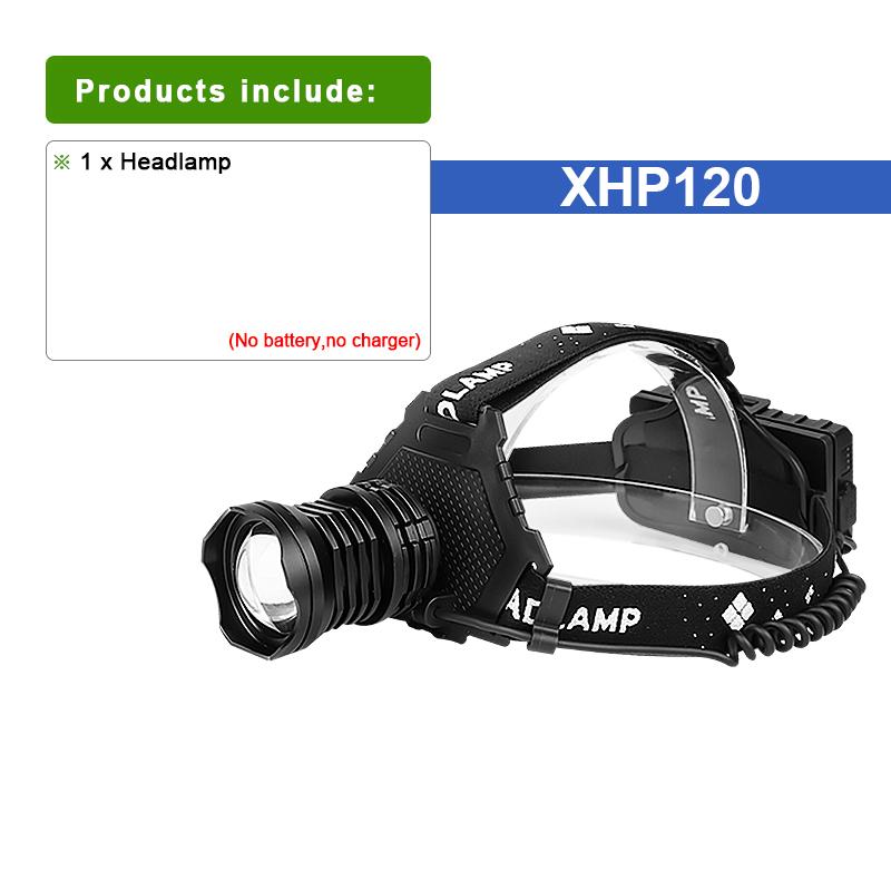 

Ультрамощный налобный фонарь XHP120, высокий люмен, 200000LM, головной свет, масштабируемые фары, перезаряжаемый налобный фонарик A-Head lamp