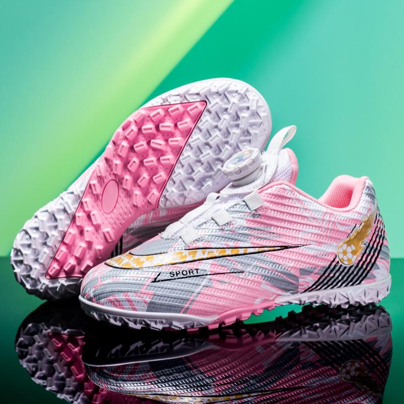 Rotating Button Low Top Football Shoes Men's Broken Nails TF Children's Girls Short Nails Student Training Children's Football Shoes