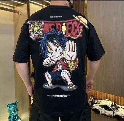 One Piece Anime Luffy Printed Shortsleeved Tshirt for Boys and Children A New Summer Japanese Cartoon Style