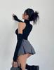 High Waist Pleated Mini Skirt with Belt Loops Casual Short Skirt for Women Schoolgirl Style Skater Skirt