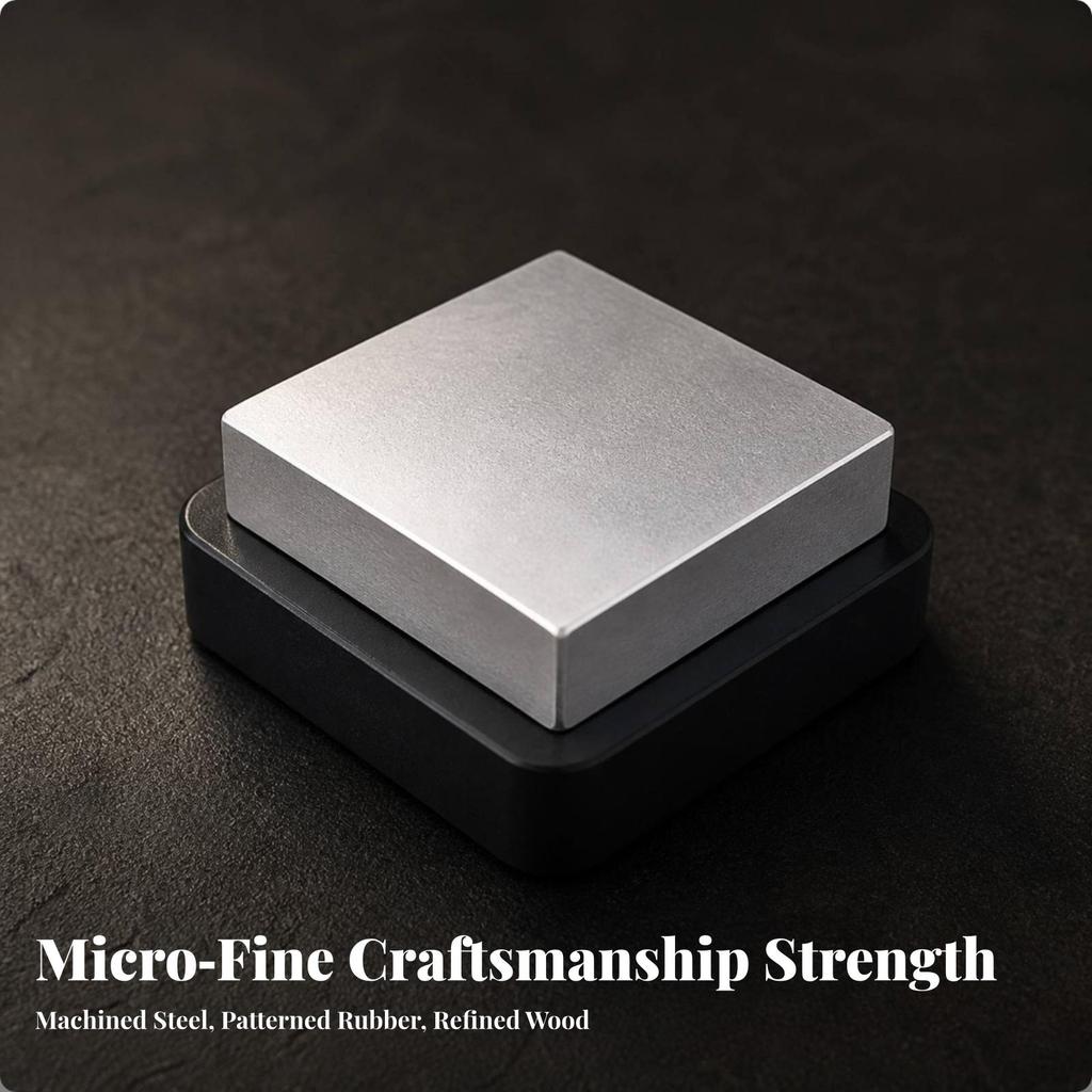 Steel Bench Block with Rubber Base Compact Jeweler’s Tool Flat for Jewelers
