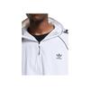 Adidas Originals Logo Print Zip-Up Hooded Long Sleeve Windbreaker Men Outerwear White IZ3285