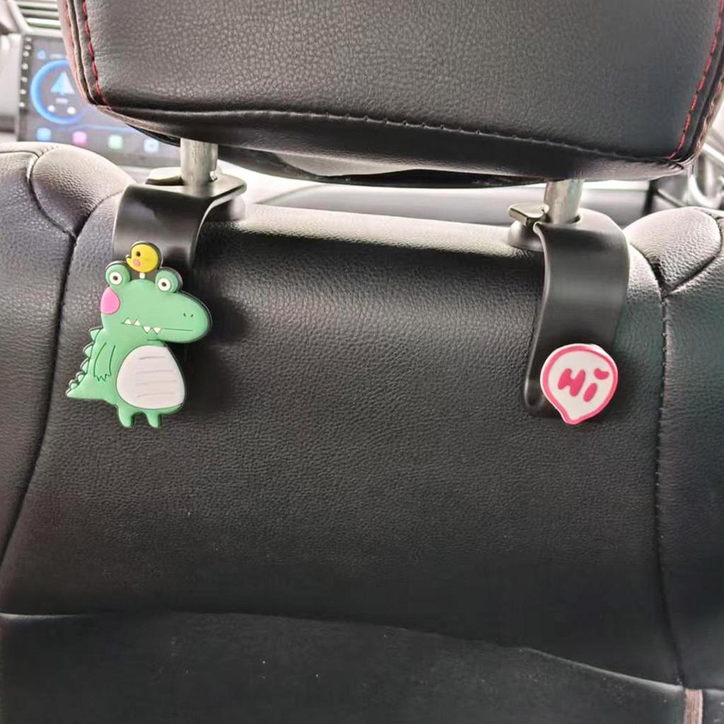 Universal Cute Cartoon Car Seat Back Hook - No Installation, Multipurpose, Strong Load Bearing
