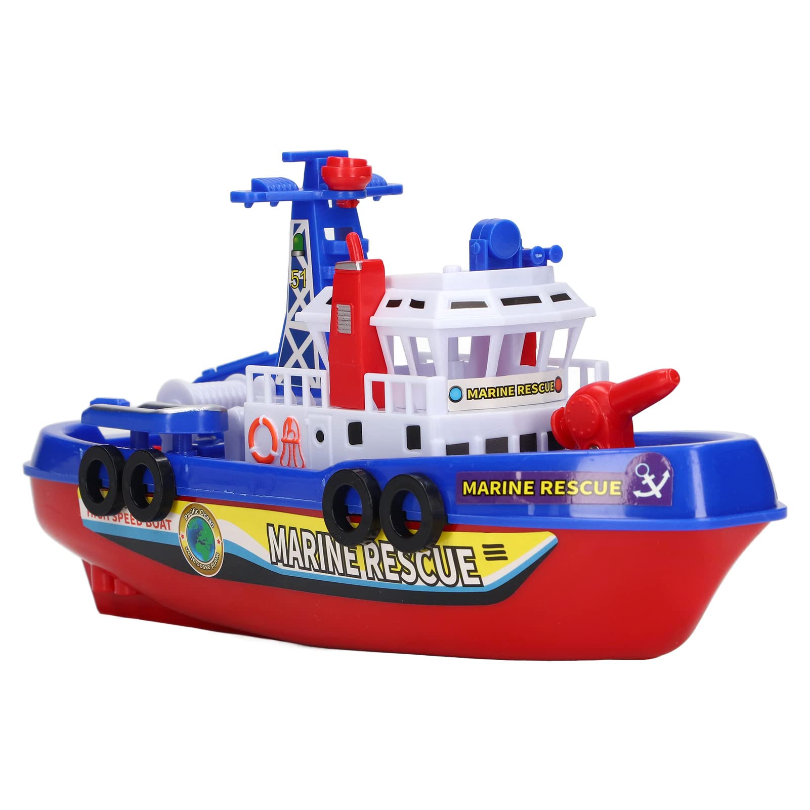 

Bath Fire Boat Toy, Automatic Water Spray Boat Toy with Electric Music and Lights, Kids Bath Boat for Boys and Girls