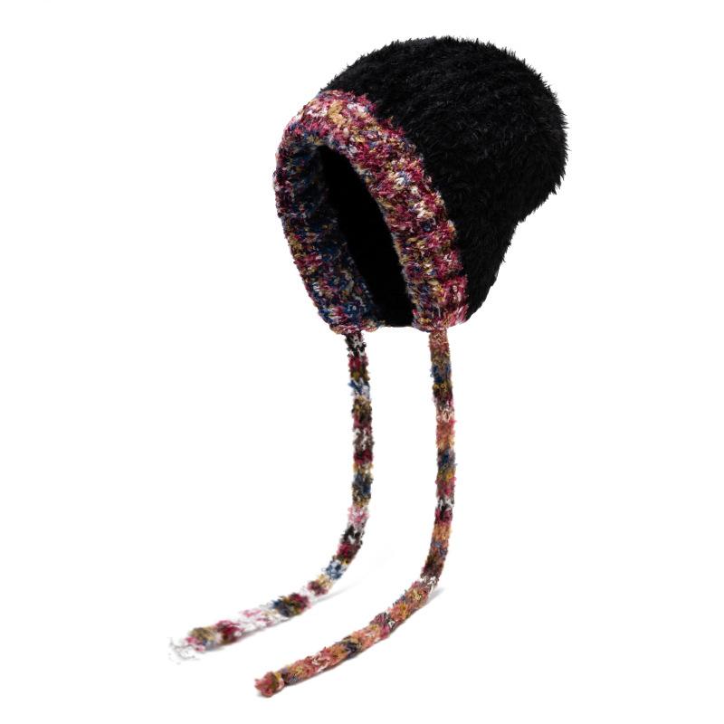 Dicke Plüsch-Fleece-Mütze Herbst Winter Damen Strickmütze Kälteschutz Warm Ohrenschutz Wollmütze