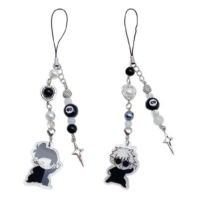 Delicate Beaded Mobile Phone Chain Accessory Portable Keyring Pendant Decoration Multifunctional Bead Keychain Charm