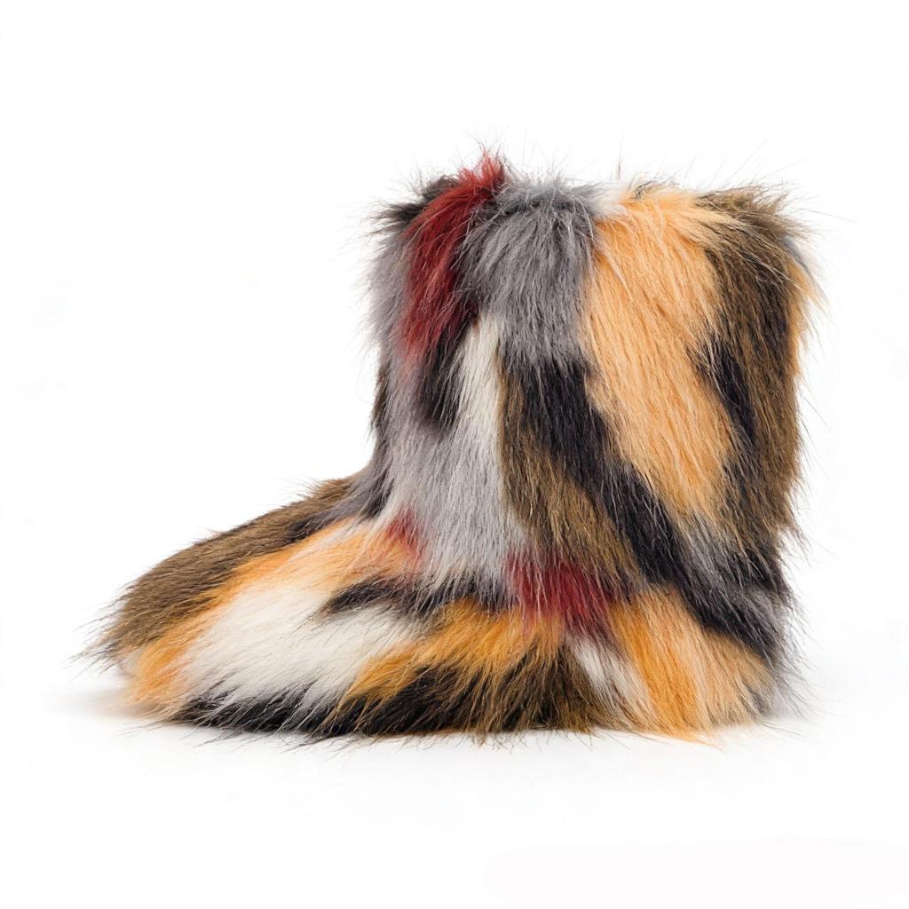 Women's Mid-Calf Snow Boots with Raccoon and Fox Fur
