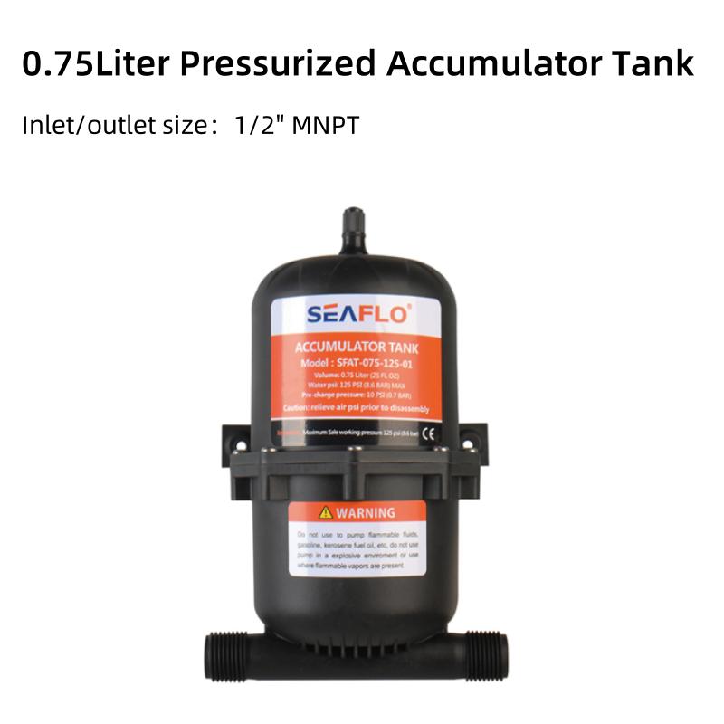 SEAFLO 0.75L/1.0L buffer tank 1/2 MNPT for RV Marine Boat Water Pump System Smooth Flow 0.75 Liter