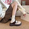 Shoes Woman's Slippers Slides Platform Cover Toe 2025 New Retro Mary Janes Shoes House Platform Slippers Women