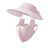 Women's UV Protection Facekini: Removable Ice Silk Mask with Brim, Full Face & Neck Shield.