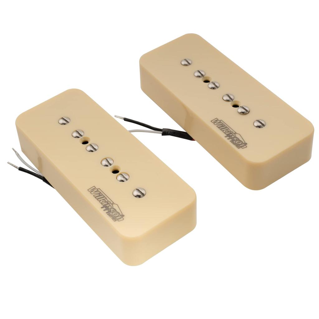 Wilkinson M Series Alnico 5 P90 Soap Bar Guitar Pickup Set for Les Paul/SG, Cream (Set of 2)