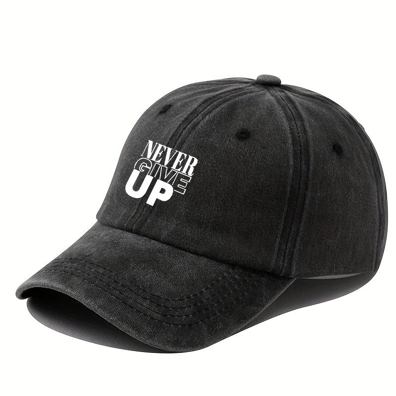 Letter Print Baseball Cap | Vintage Washed Adjustable, Soft Top for Outdoor Activities & Hip-Hop
