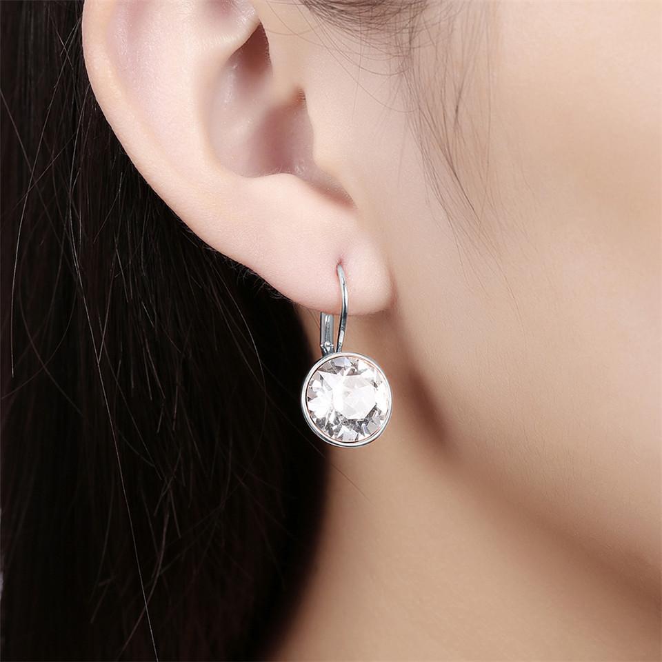 Fashion Crystals Colorful Earrings With Rhodium Color Plated Charm for Women Jewelry Gift XE2189