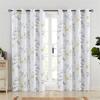 Refreshing Floral Print Pattern Curtains Blue Brown Floral 2 Pcs Living Room Bedroom Kitchen Balcony Blackout Decor