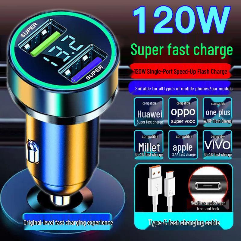 66W Dual-USB-Autoladegerät - Schnelles Laden für Mobiltelefone