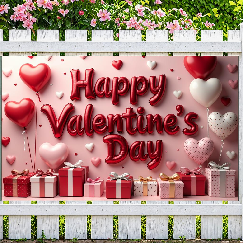 Portable Balloon Backdrop Charming Colorful Easy-to-hang Anniversary Display Thematic Event Decor for Valentine's Day