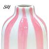 Vaso Smaltato ad Alta Temperatura Ceramica a Strisce Dipinto a Mano Moderno Nordico Boho Piccolo Contenitore Decorativo per Fiori per Tavolino Cucina Interno