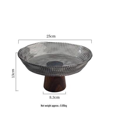 Ruhan New Chinese Style Pedestal Glass Fruit & Snack Bowl
