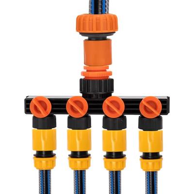 1 In 4 Out 5-Way Water Tap Splitter Independent Control Valve Garden Hose Connector Irrigation Accessory