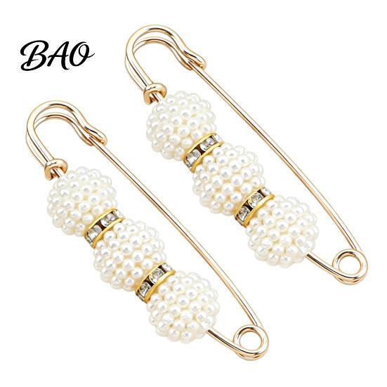 Invisible Waist Button 2Pcs Faux Pearl Tightener for Pants, Reusable Cincher Pin Pants Waistband Loose Jeans, No Sewing Skirts Neckline Fixation Clip