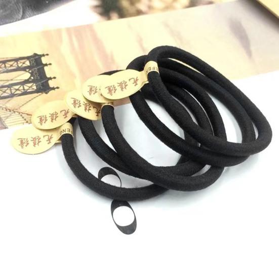Hair Band Seamless High Elasticity Good Toughness Strong Thickened Hair Accessories Wear-resistant Black Color Women Thin Thick Hair Rope for Daily