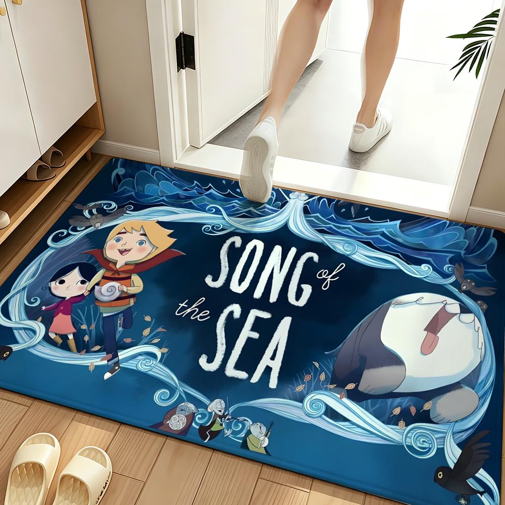 Animation S-Song of the S-Sea Floor Mat Soft Flannel Floor Mat Suitable for Entryways, Living Rooms, Bedrooms, and Bathrooms