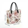 Floral Butterfly Tote Bag Fashion Casual Large Capacity Canvas Shoulder Bag for Women Daily Use
