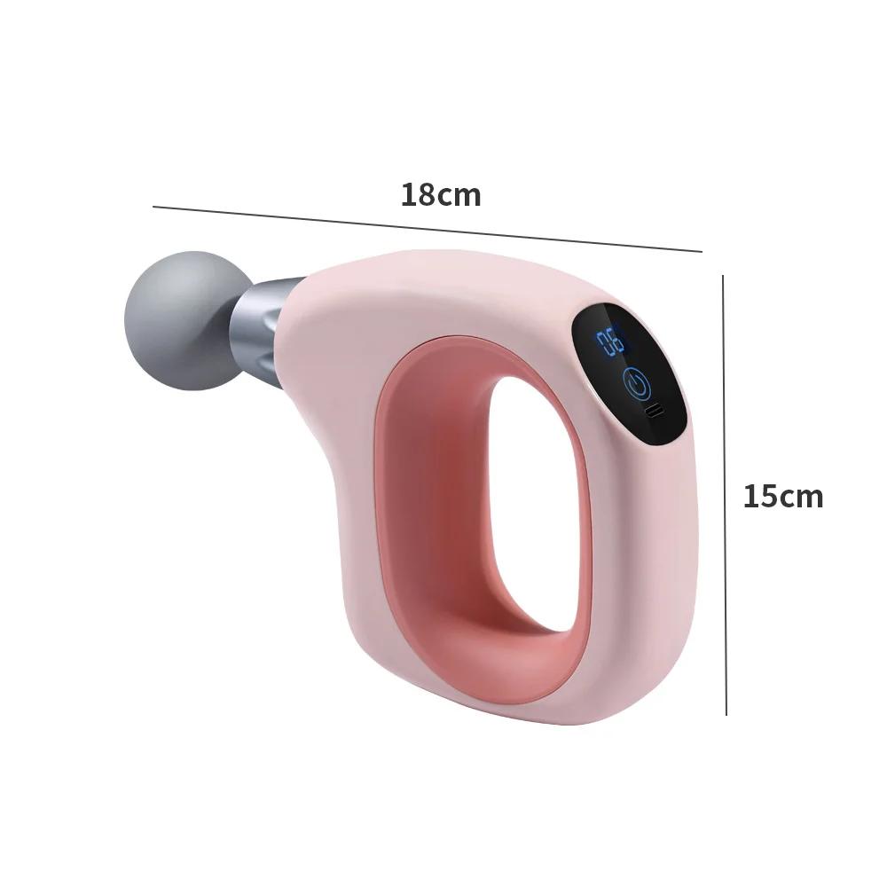 

Portable Ring Fascia Gun, 12 - Speed 4 - Head, Long - Lasting Quiet Full - Body Massager Body Massager Neck Massager розовый