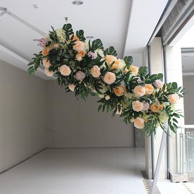 0,5/1m Road Cited Artificial Flowers Row Wedding Decor Flower Wall Τοξωτή πόρτα Σειρά λουλουδιών T Station Χριστουγεννιάτικη διακόσμηση
