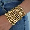 13pcs Vintage Gold Color Pearl Bead Bracelet Set for Women Elegant Multi Layer Stacked Elastic Bracelets Daily Holiday Jewelry