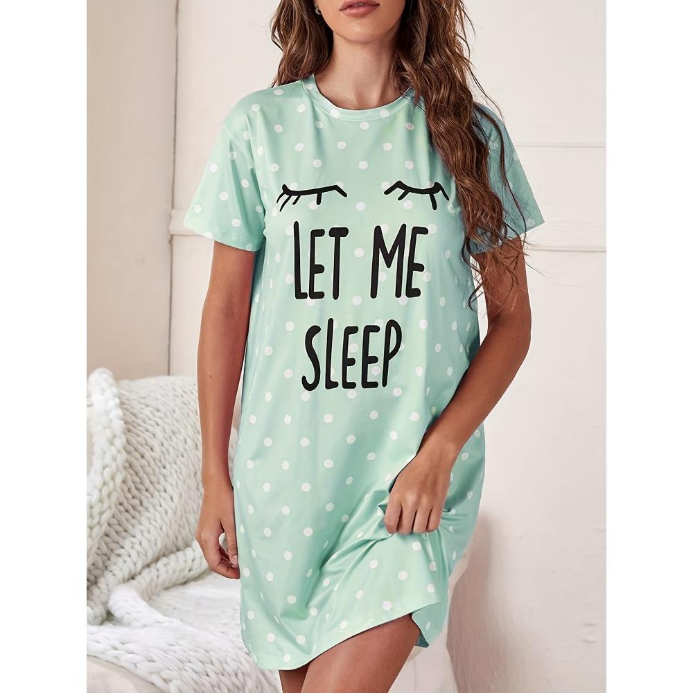 Damskie sukienki do spania z krótkim rękawem, luźne, o swobodnym kroju, T-shirty, odzież nocna, ubrania domowe, koszule nocne, sukienki do wypoczynku