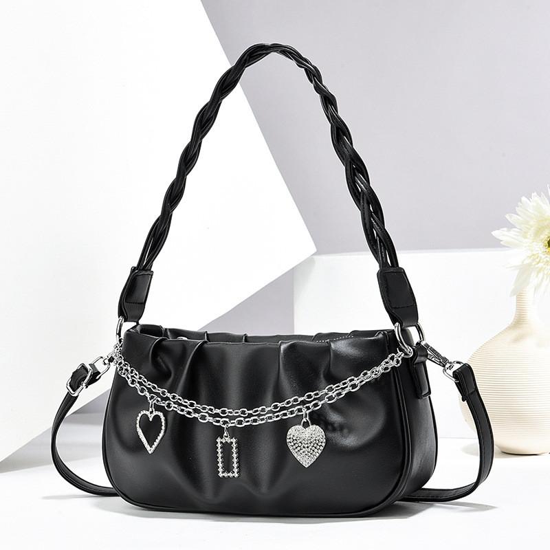 Fashionforward Small Square Handbag With Soft Construction And Woven Accents For Everyday Wear