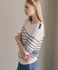 LUSIDA Roy Shoulder Button Stripe Knit_2 Colors