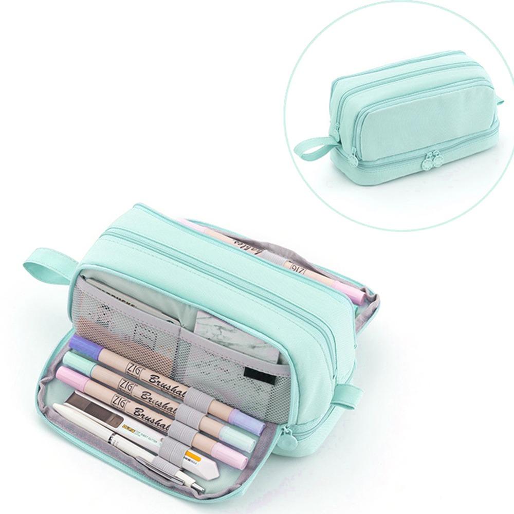 Large Capacity Pencil Case Zipper Pocket Storage Organizer Pencil Pouch Pencil Storage