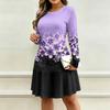 Women's V-Neck Long Sleeve Floral Print Dress with Pockets for Casual Wear