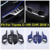 Carbon Fiber Look Car Window Glass Lift Switch Button Decor Cover Trim Sticker ABS Accessories For Toyota C-HR CHR 2016 -