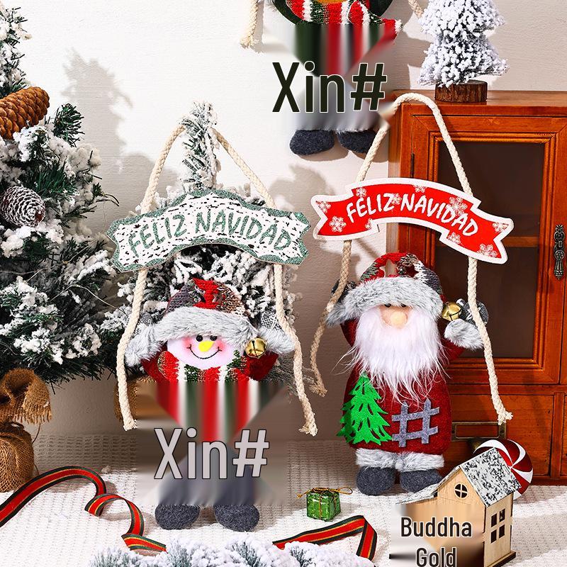 Christmas KT Fabric Santa Claus Hand-Raised Doll Pendant - Tree Ornament & Holiday Scene Decoration