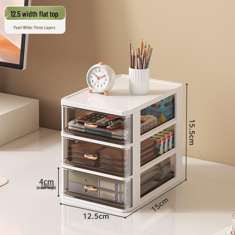 Transparent Multi-Layer Drawer Organizer for Office Desk Supplies