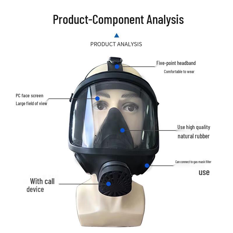 Longchan MF15A Full Face Gas Mask with Filter
