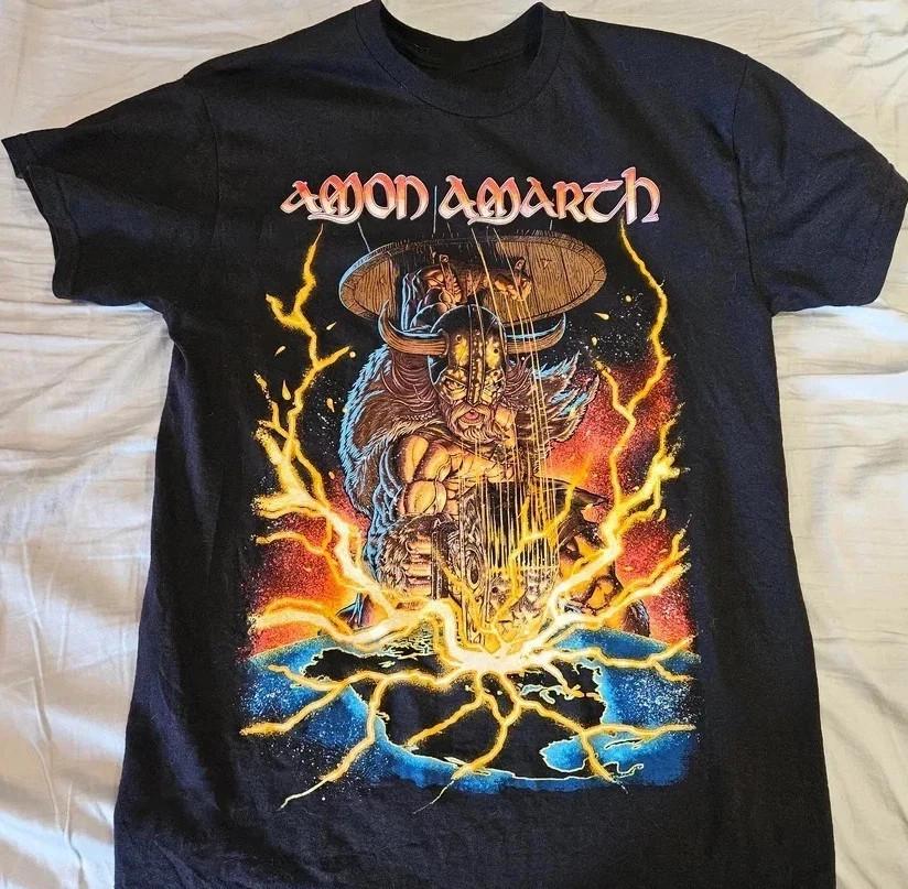 Vtg AMON AMARTH Album Music metal band short sleeve black shirt Unisex T-Shirt M