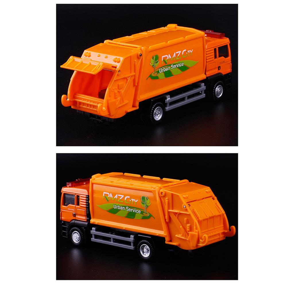 1/64 Man Garbage Truck Trash Bin Model Car Diecast Gift Toy Vehicle Kid
