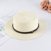 Women's Retro British Style Sun Hat with Rhinestone Letter & Leather Belt