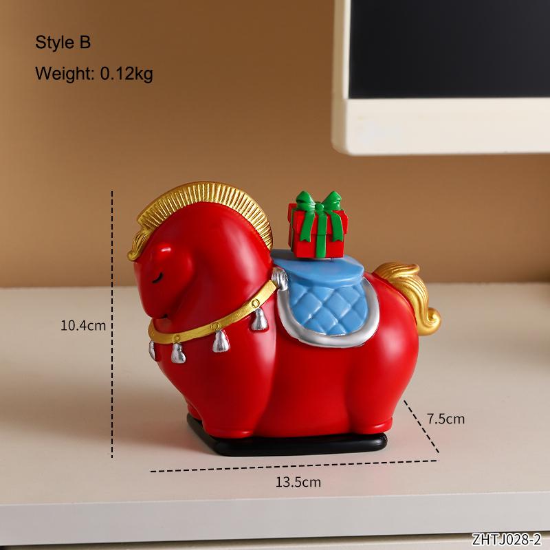 Cute Horse Toothpick Cylinder Creative Pony Toothpaste Box Home Tea Table Floss Box Cotton Swabs Storage Can Home Desktop Ornament