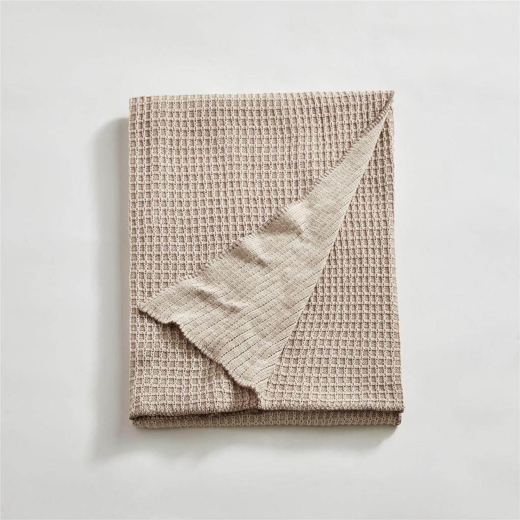 Ruijing Nordic Waffle Knit Throw Blanket for Sofa or Office