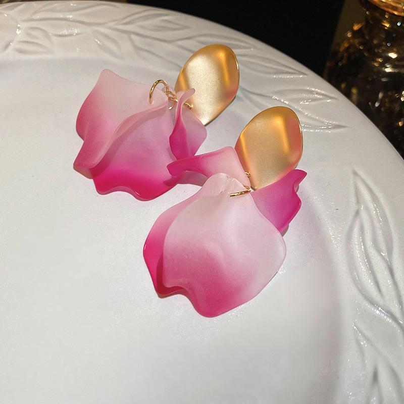 Bohemian Bunte Blumenohrringe Für Damen Mode Blütenblatt-Anhängerohrringe Party Hängeohrringe Schmuck Y2k Accessoires Bijoux