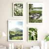 Green Leaf Boat Flower Forest Mountain Waterfall Posters And Prints Canvas Painting Wall Art Pictures For Living Room Decor