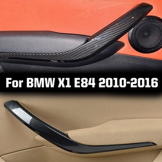 2Pcs Left & Right Interior Door Handle Panel Trim Carbon Fiber for BMW X1 E84