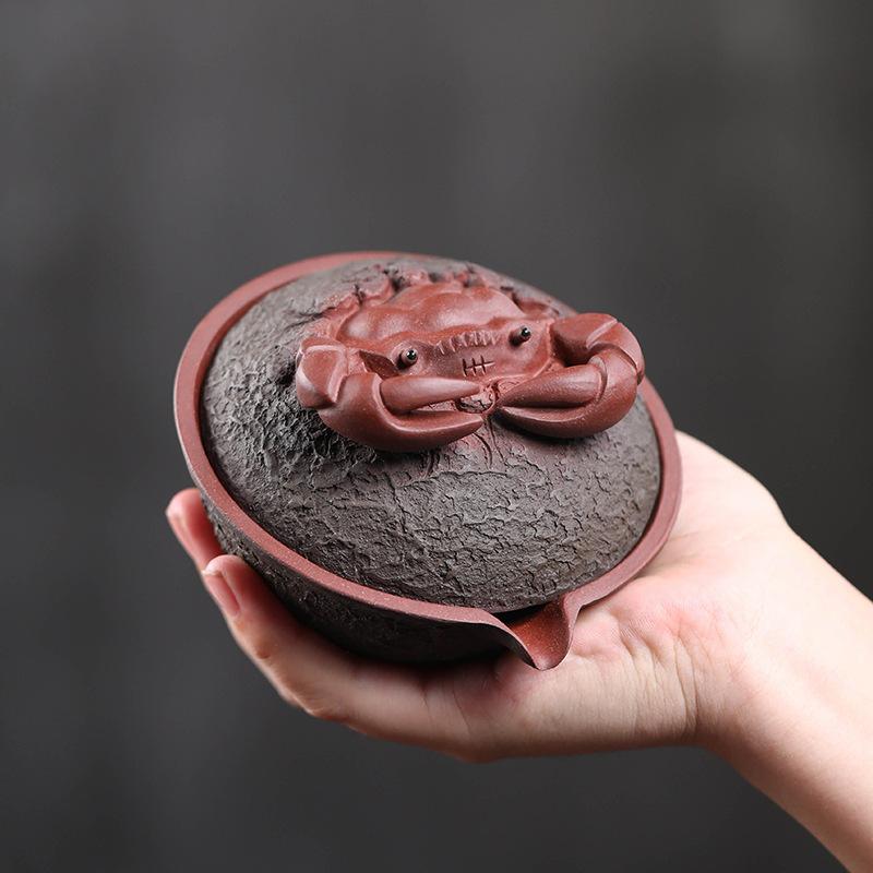 

130 мл Бутикові Чайники з Фіолетової глини Ісін Ручної роботи Горщик-Краб на Щастя Чайник з Сирої Фіолетової глини З ситечком Набори для чаю Zisha Подарунки